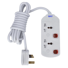 Show details for MAY 2 GANG EXTENSION CORD - 3 MTR Picture of MAY 2 GANG EXTENSION CORD - 3 MTR