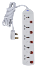 Show details for MAY 5 GANG EXTENSION CORD - 5 MTR Picture of MAY 5 GANG EXTENSION CORD - 5 MTR