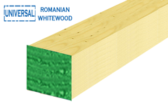 Show details for UNIVERSAL WHITEWOOD 4" x 4" x 13FT. Picture of UNIVERSAL WHITEWOOD 4" x 4" x 13FT.