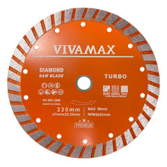 Show details for VIVAMAX DIAMOND SAW BLADE 230 MM - TURBO Picture of VIVAMAX DIAMOND SAW BLADE 230 MM - TURBO