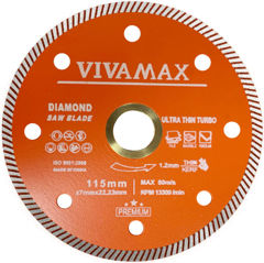 Show details for VIVAMAX DIAMOND SAW BLADE 115 MM - ULTRA THIN TURBO Picture of VIVAMAX DIAMOND SAW BLADE 115 MM - ULTRA THIN TURBO